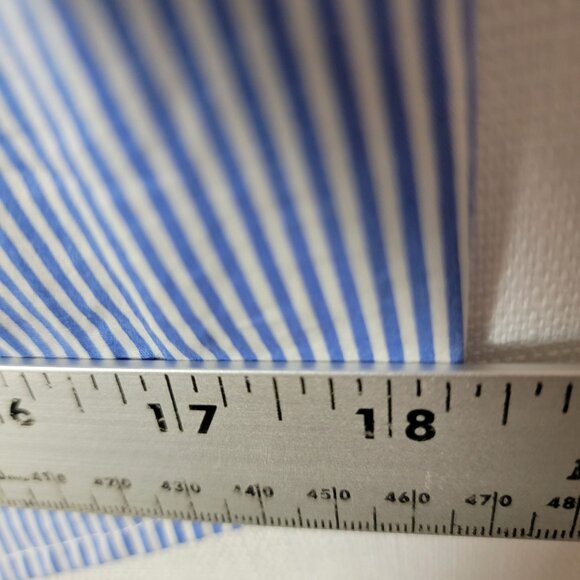 Torrid Womens Halter Top Sz 1 (14/16) Corset Style Lace Up Blue White Pin Stripe - Picture 10 of 11